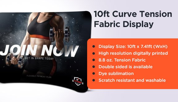 10ft Curve Tension Fabric Display