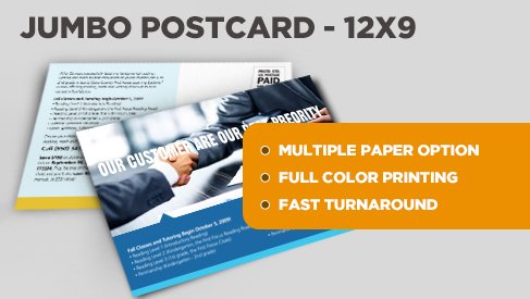 Direct Mail Jumbo Postcard - 12x9