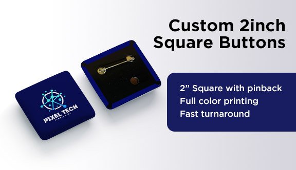 Custom 2" Square Button Pins