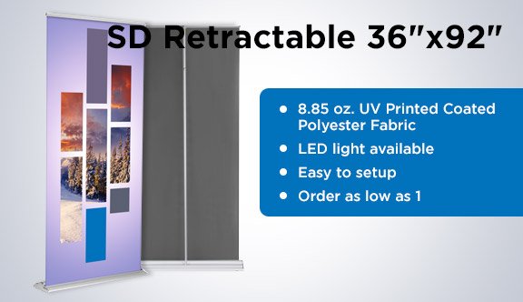 SD Retractable Banner Stand 36"x92"
