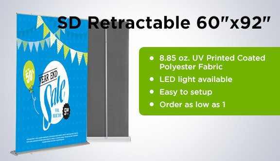 SD Retractable Banner Stand 60"x92"