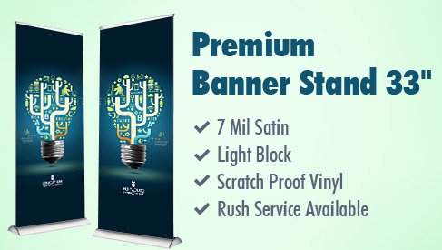 Premium Retractable Banner Stand - 33"