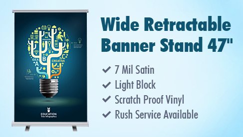 Wide Retractable Banner Stand - 47"