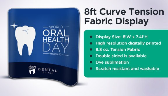 8ft Curve Tension Fabric Display