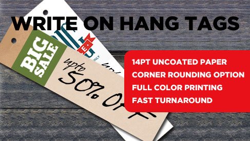 Write on Hang Tags (Uncoated paper)
