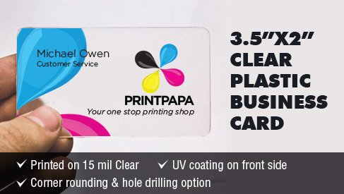 Clear Plastic Business Card 3.5x2 inch