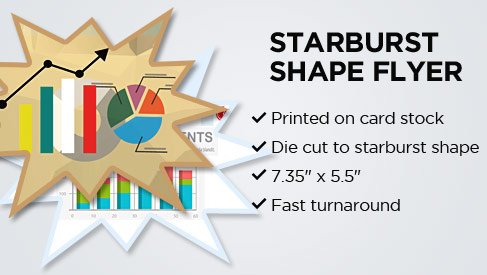 Star Burst Shape Flyer - 7.35x5.5