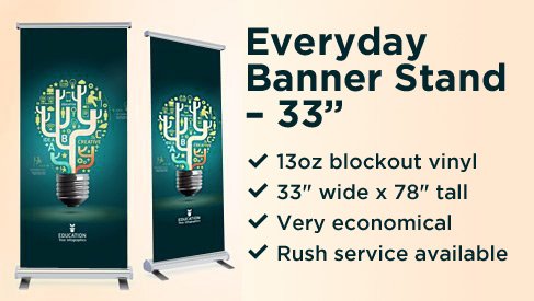 Everyday Retractable Banner Stand - 33"