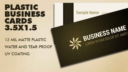 Plastic Slick Business Card 3.5x1.5 inch 