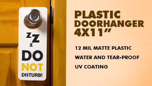 Plastic Doorhanger 4x11 inch 