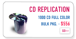 Long Runs of CD replication. Get 1000 CDs Replicated with Full Color Offset printing for $556