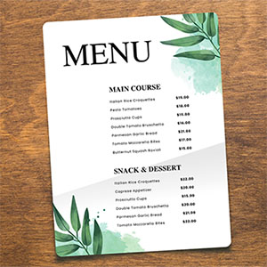 Plastic Menus