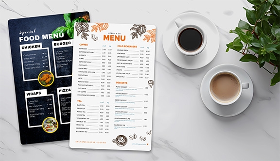 Plastic Menu 5.5x8.5 inch