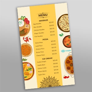 Laminated Menu - 8.5x14