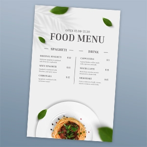 Laminated Menu - 11x17