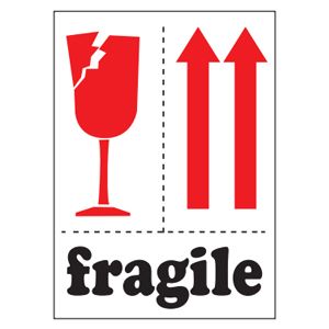 Fragile with arrows Labels - 3x4