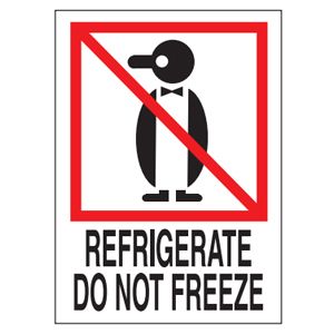 Refrigerate Do Not Freeze Labels - 3x4