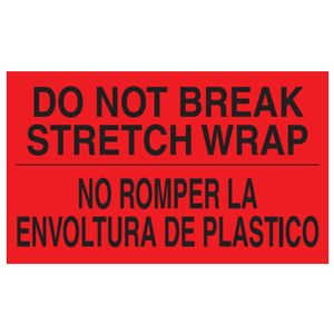 Do Not Break Stretch Wrap / Bilingual Labels (Spanish) - 3x5