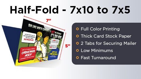 Low-cost 7x15 to 7x5 inches Tri-Fold Direct Mail Postcards Printing