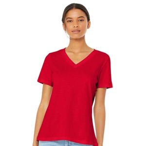 BELLA+CANVAS Womens Relaxed Jersey Short Sleeve V-Neck Tee (BC6405)