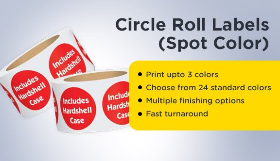 Circle Roll Labels (Spot Color) - Spot Color Roll Labels