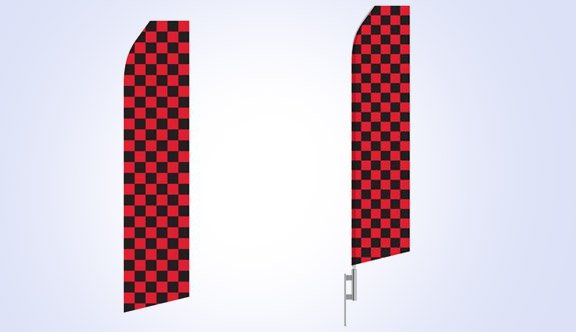 Red and Black Checkered Stock Flag - 16ft