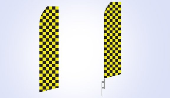 Yellow and Black Checkered Stock Flag - 16ft