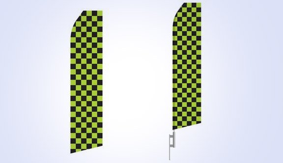 Green and Black Checkered Stock Flag - 16ft