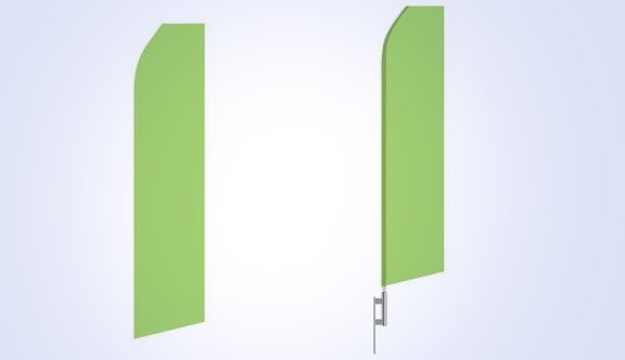 Light Green Stock Flag - 16ft