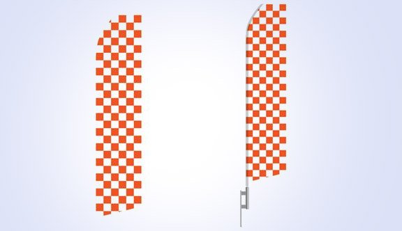 Orange Checkered Stock Flag - 16ft