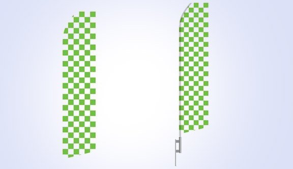 Green Checkered Stock Flag - 16ft