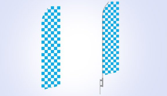 Blue Checkered Stock Flag - 16ft