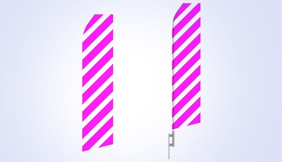 Magenta Stripe Stock Flag - 16ft