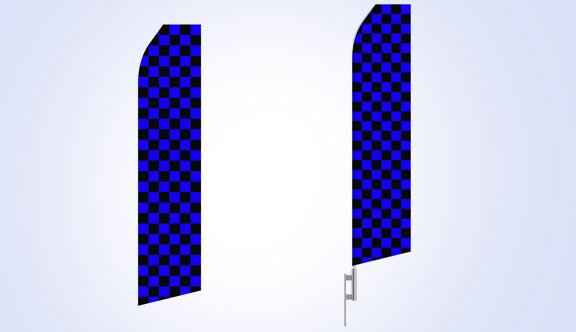 Blue Black Chessboard Stock Flag - 16ft