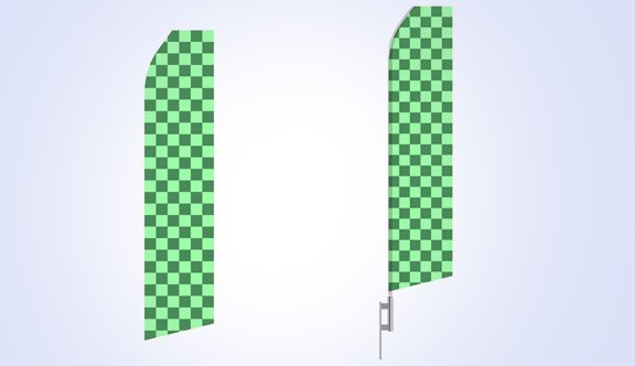Light Green Grid Stock Flag - 16ft