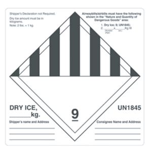 Dry Ice Labels - 6x6