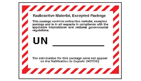 Radioactive Material, Excepted Package Labels - 4.375x3.25