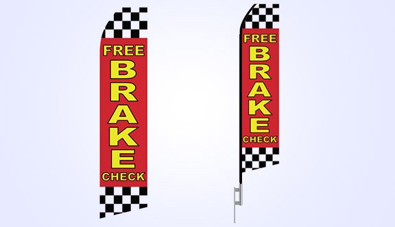 Free Brake Check Stock Flag - 16ft.