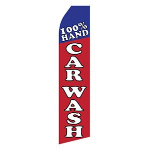 100% Hand Car Wash Stock Flag - 16ft.