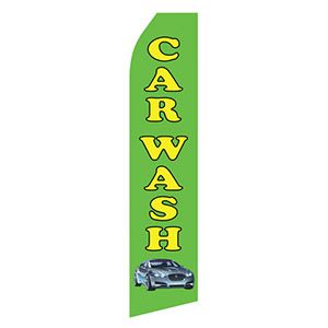 Green Car Wash Stock Flag - 16ft.