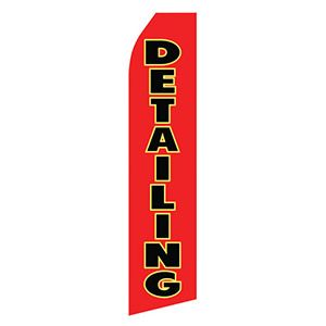 Red Detailing Service Stock Flag - 16ft.