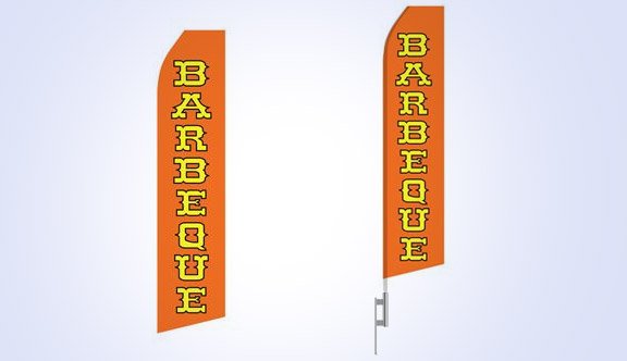 Orange Barbeque Stock Flag - 16ft