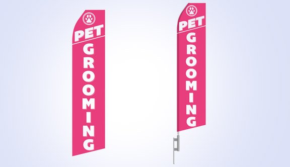 Pet Grooming Stock Flag - 16ft
