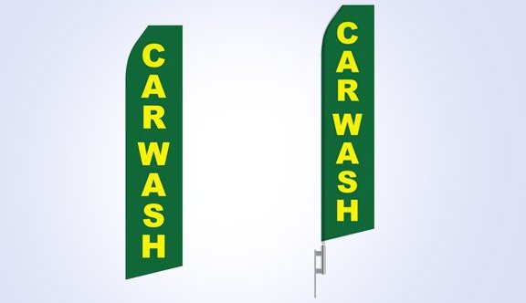 Green Car Wash Stock Flag - 16ft