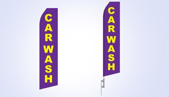 Purple Car Wash Stock Flag - 16ft