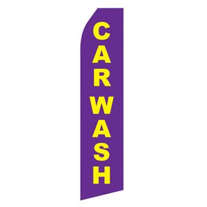 Purple Car Wash Stock Flag - 16ft
