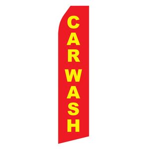 Red Car Wash Stock Flag - 16ft