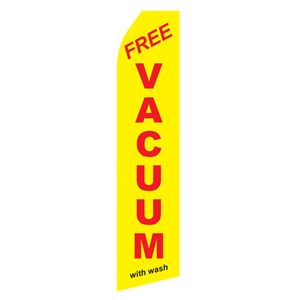 Yellow Free Vacuum With Wash Stock Flag - 16ft