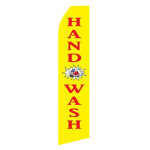Yellow Hand Wash Stock Flag - 16ft