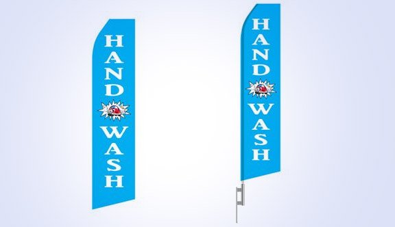 Blue Hand Wash Stock Flag - 16ft